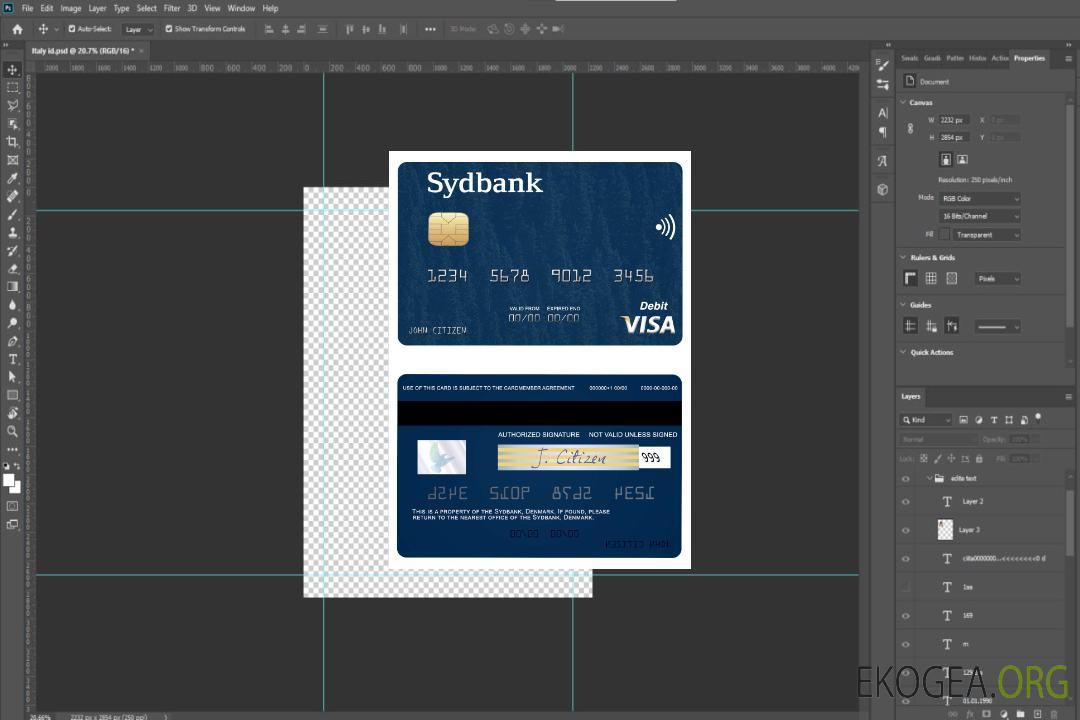 Carte de débit visa Danemark Sydbank template Carte de débit visa Danemark Sydbank template